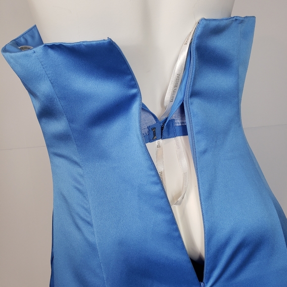 David's Bridal Strapless blue gown dress - Picture 2 of 14